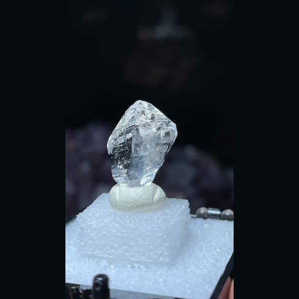 Tiny water clear scepter quartz from Pakistan — alternate view