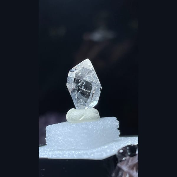 Tiny water clear scepter quartz from Pakistan — alternate view