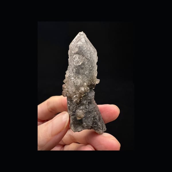 Smoky Quartz with Secondary Growth — Inner Mongolia — front profile