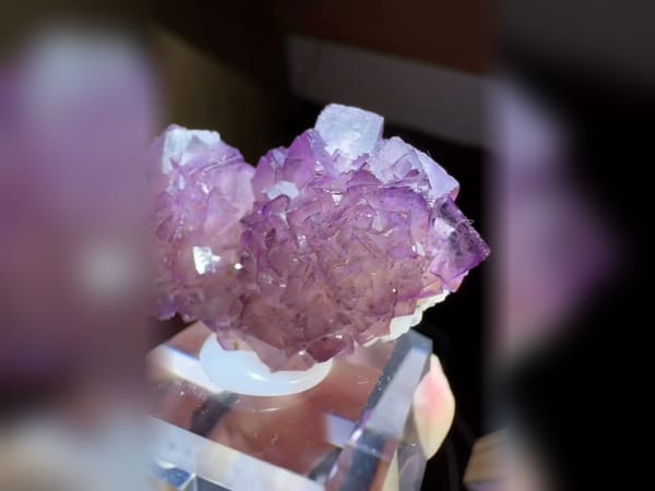 Purple Fluorite Flower with Natural Inclusions, Fluorescent Mineral Specimen — alternate view