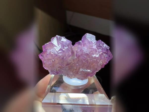 Purple Fluorite Flower with Natural Inclusions, Fluorescent Mineral Specimen — alternate view