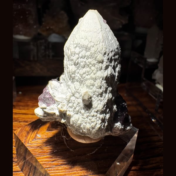 Candle Quartz with Purple Fluorite Inner Mongolia 6.0 cm — detail view
