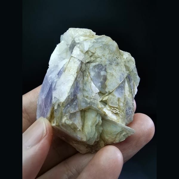 Amethyst geode wrapped in calcite — alternate view
