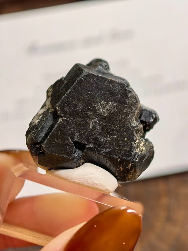 Black Garnet Crystal with Green Translucence — Canada — individual mineral specimen view 2