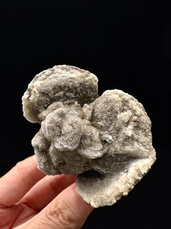 Chlorite-Coated Quartz with Petal Calcite — Inner Mongolia — flowerlike top profile