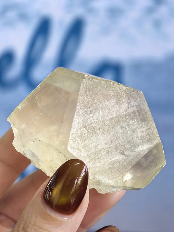 Large Calcite Crystal with Red Phantom — Daye — individual mineral specimen view 1