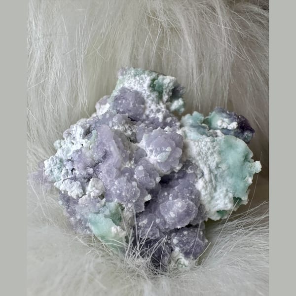 Purple Gibbsite with Gypsum 6.0 cm — detail view
