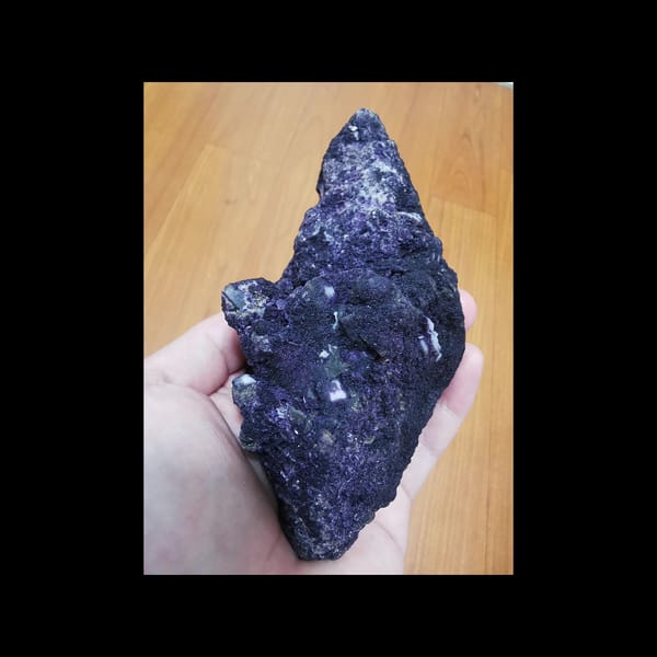 Large purple-skin coated quartz — alternate view