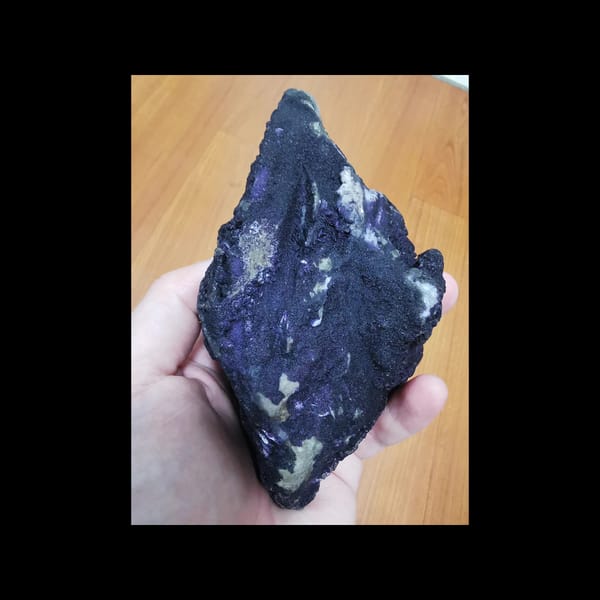 Large purple-skin coated quartz — alternate view