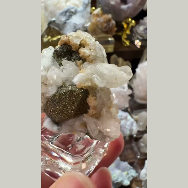 Calcite with Chalcopyrite Daye 3.5 cm — alternate view