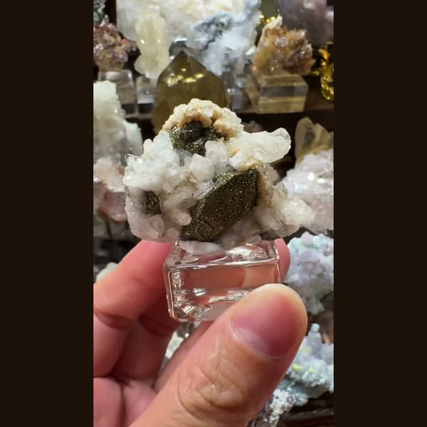 Calcite with Chalcopyrite Daye 3.5 cm — alternate view