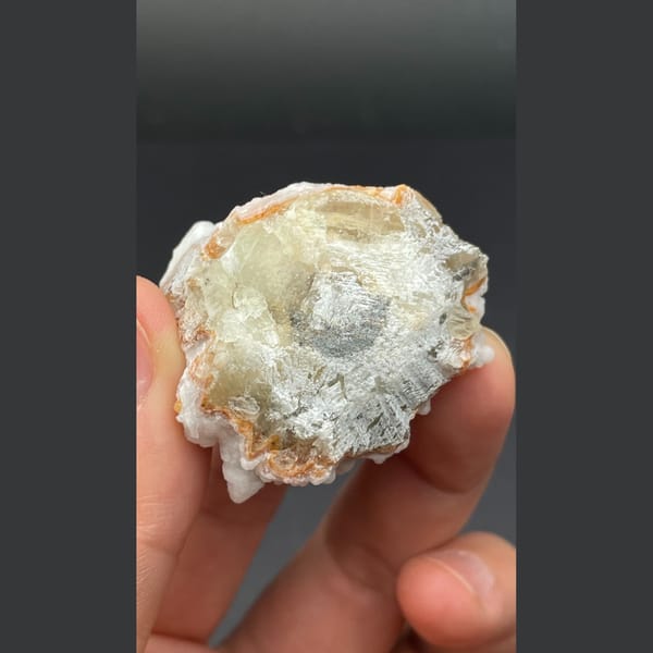 Chunky tan calcite cluster from Yunnan — detail view