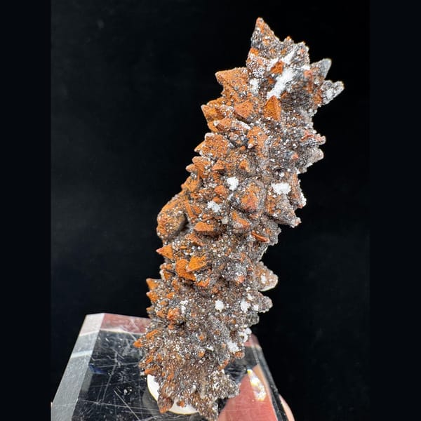 Orange Spiky Calcite Column Yunnan 10.0 cm — detail view