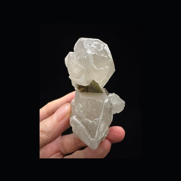 Quartz with Mica & Green Tourmaline — Pakistan — front profile