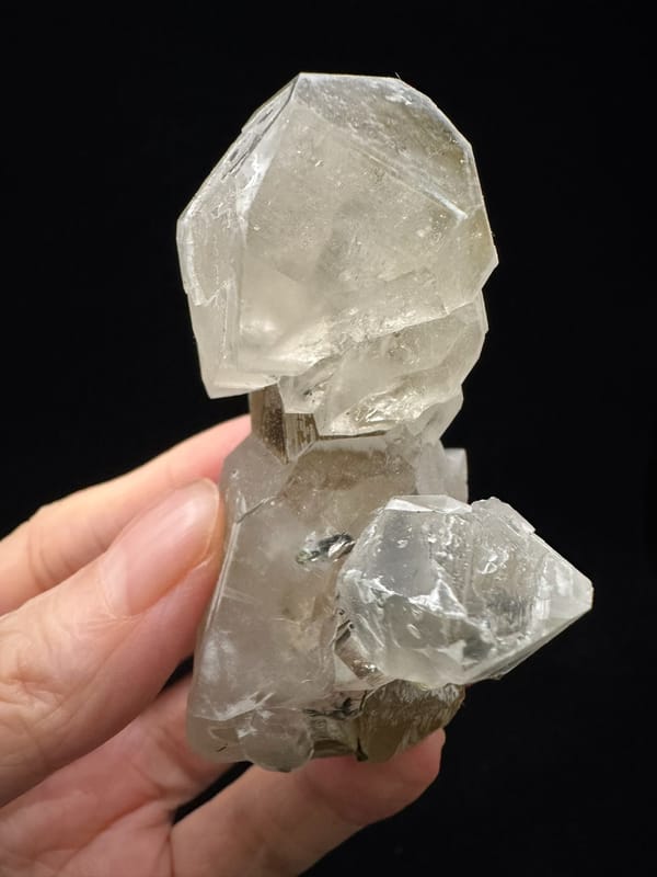 Quartz with Mica & Green Tourmaline — Pakistan — reverse-left profile