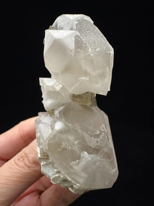 Quartz with Mica & Green Tourmaline — Pakistan — reverse profile