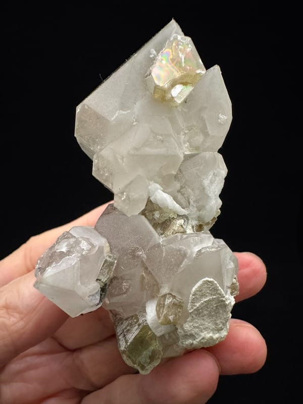 Quartz with Mica & Green Tourmaline — Pakistan — side profile