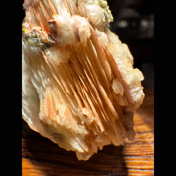 Orange-Pink Petal Calcite Inner Mongolia 4.5 cm — detail view