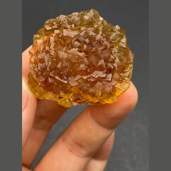 Green fluorite cluster from Henan — detail view