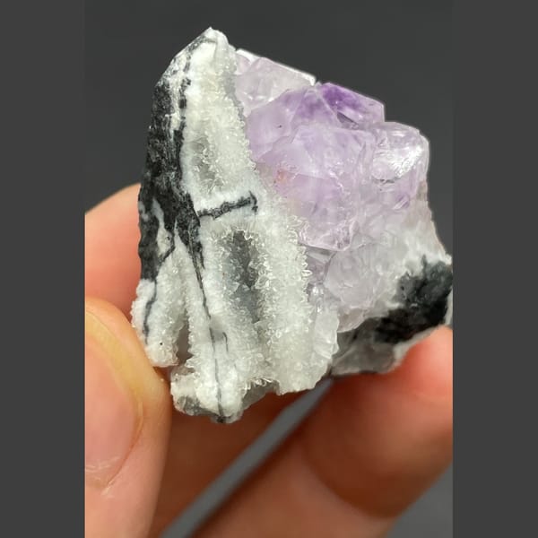 Purple fluorite cluster from Fujian — alternate view