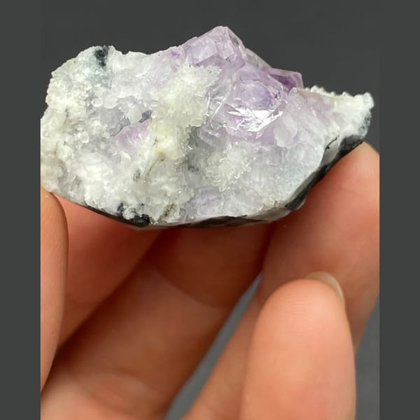 Purple fluorite cluster from Fujian — alternate view