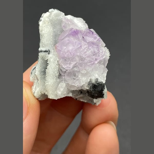 Purple fluorite cluster from Fujian — detail view