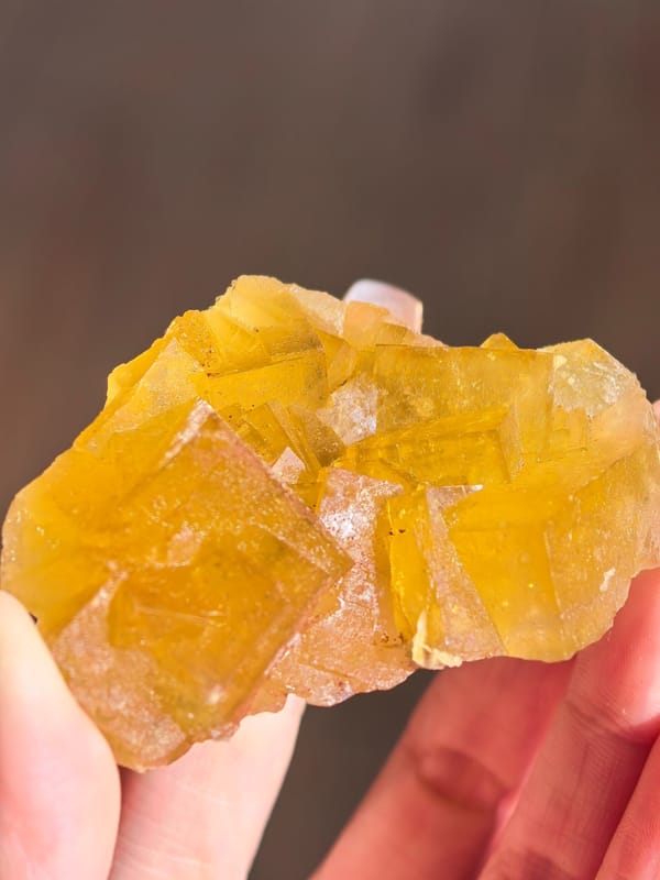 Golden Yellow Fluorite Cluster — Spain — individual mineral specimen view 2