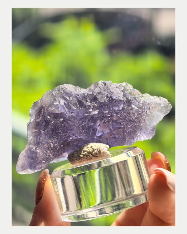 Reverse view of broad Xinjiang fluorite plate