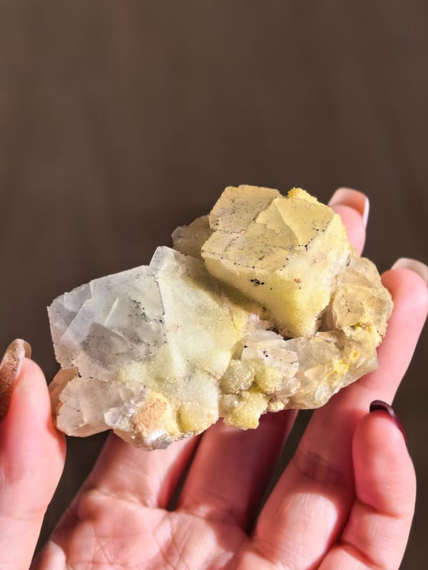 Purple Rim Replacement Fluorite Cluster — Guizhou — individual mineral specimen view 1