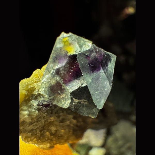Purple Fluorite with Green Zones Inner Mongolia 3.8 cm — detail view