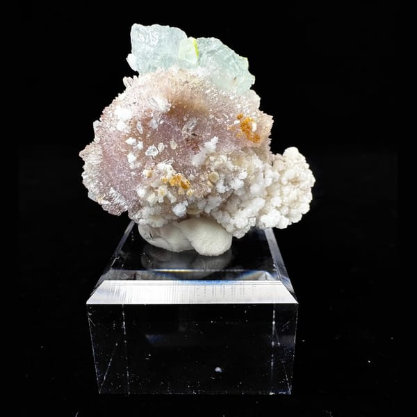 Creedite with Fluorite and Pink Inclusions 5.5 cm — alternate view