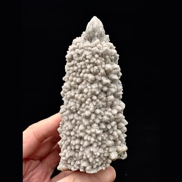 Candle quartz with purple fluorite from Inner Mongolia — complete view