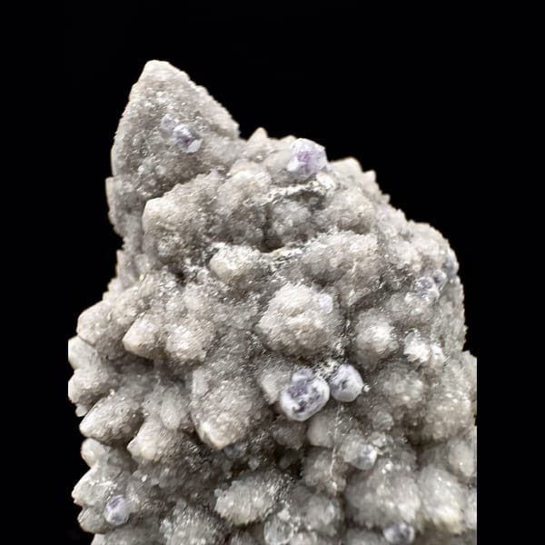 Candle quartz with purple fluorite from Inner Mongolia — detail view