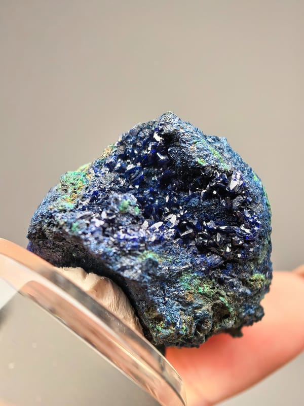 Azurite Crystal Vugs with Malachite — Anhui — individual mineral specimen view 1