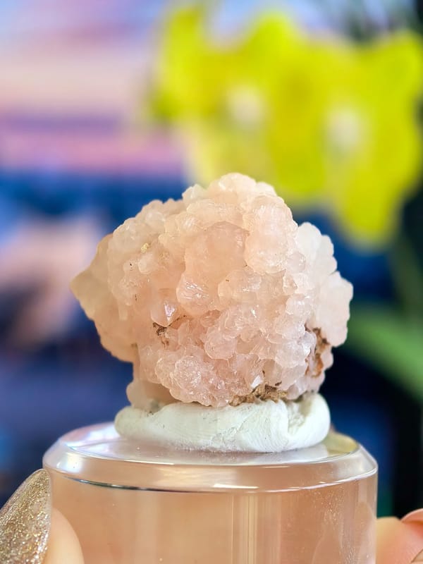 Pink Nirvana Quartz Flower Cluster — Brazil — individual mineral specimen view 2