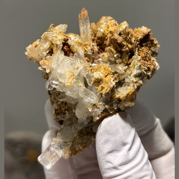 Large Xuebaoding quartz with mica — alternate view