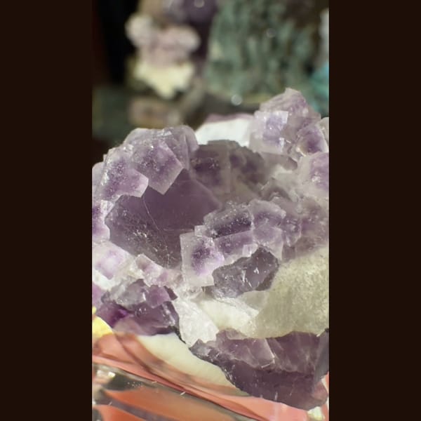 Purple Fluorite with Second Growth Zhejiang 4.0 cm — alternate view