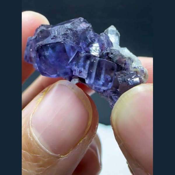 Blueberry Purple Fluorite with Quartz Yaogangxian 2.6 cm — alternate view