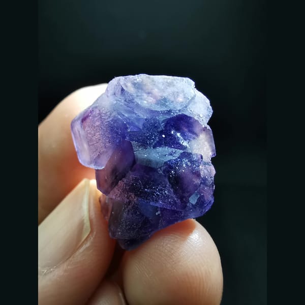 Small purple fluorite cluster — alternate view