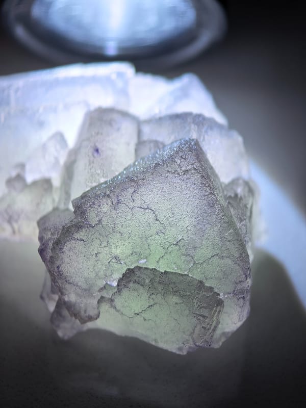 Green Core Purple Rim Fluorite — Guizhou — individual mineral specimen view 1