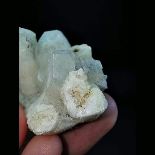 Columnar calcite cluster with etched tips — alternate view