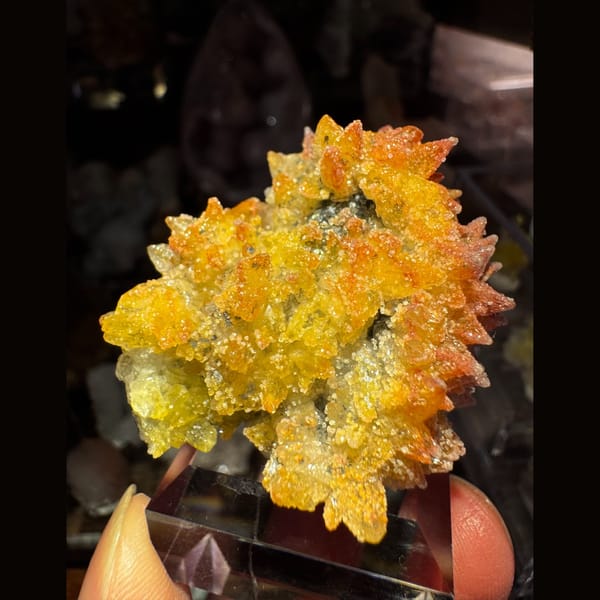 Orange Calcite Cluster Yunnan 4.0 cm — complete view