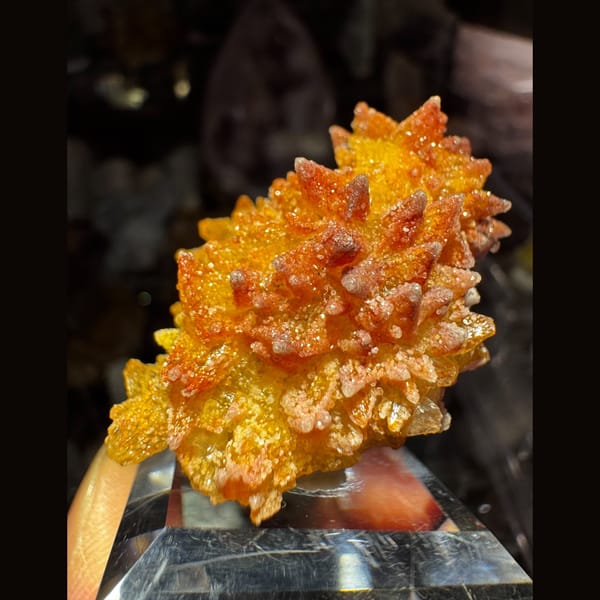 Orange Calcite Cluster Yunnan 4.0 cm — alternate view