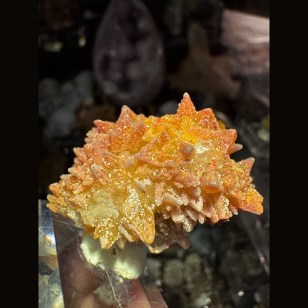Orange Calcite Cluster Yunnan 4.0 cm — detail view