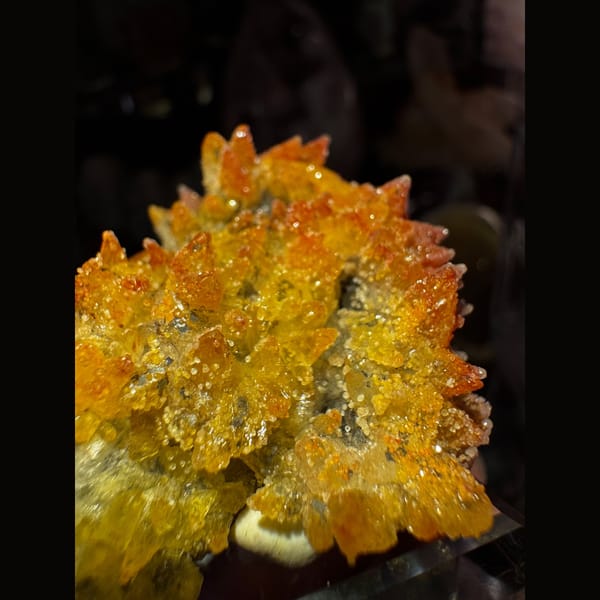 Orange Calcite Cluster Yunnan 4.0 cm — detail view