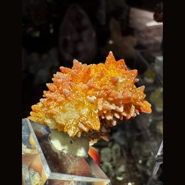 Orange Calcite Cluster Yunnan 4.0 cm — detail view