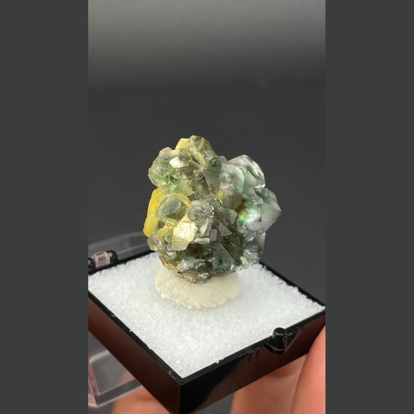 Fluorite with yellow mica from Namibia — alternate view