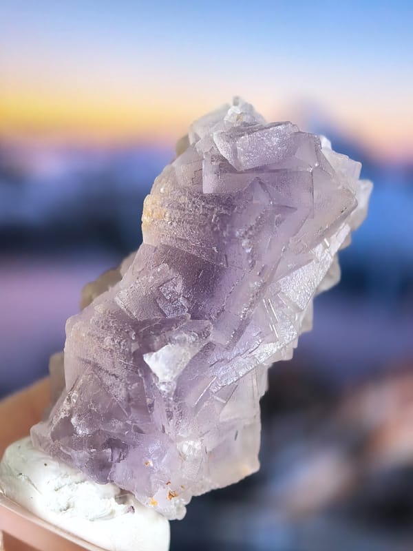 Twin Column Purple Fluorite — Yunnan — individual mineral specimen view 2