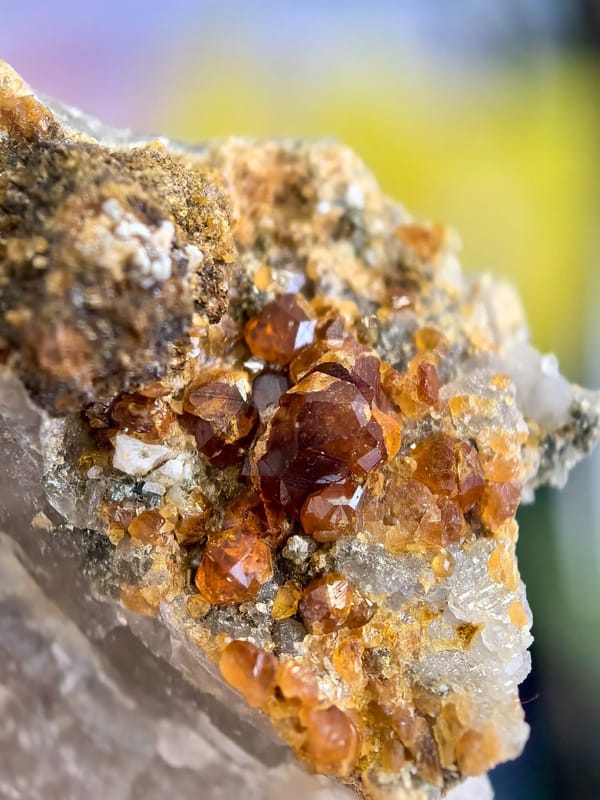 Orange Garnet on Quartz Matrix — Fujian — individual mineral specimen view 2