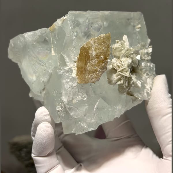 Xuebaoding fluorite with scheelite mica albite — complete view